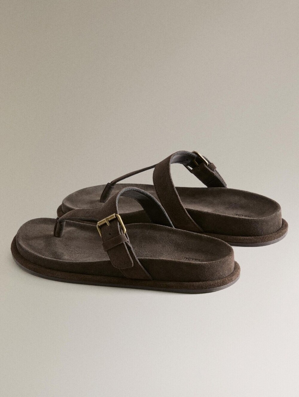 ZARA Leather Asymmetric Strap Sandals NWT | Birkenstock Style | Brown Suede US 8